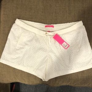 Lily Pulitzer “Baybreeze” white eyelet shorts